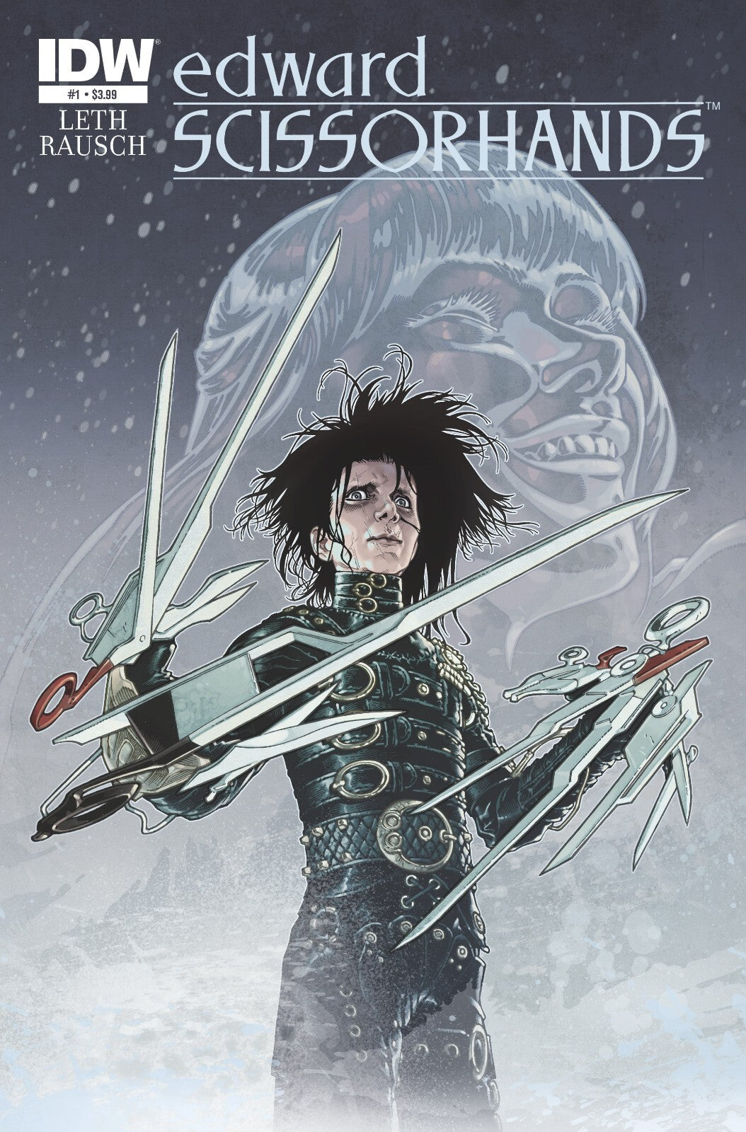 Edward Scissorhands Poster | Snowy Comic Cover Portrait - Graphic & Art Poster