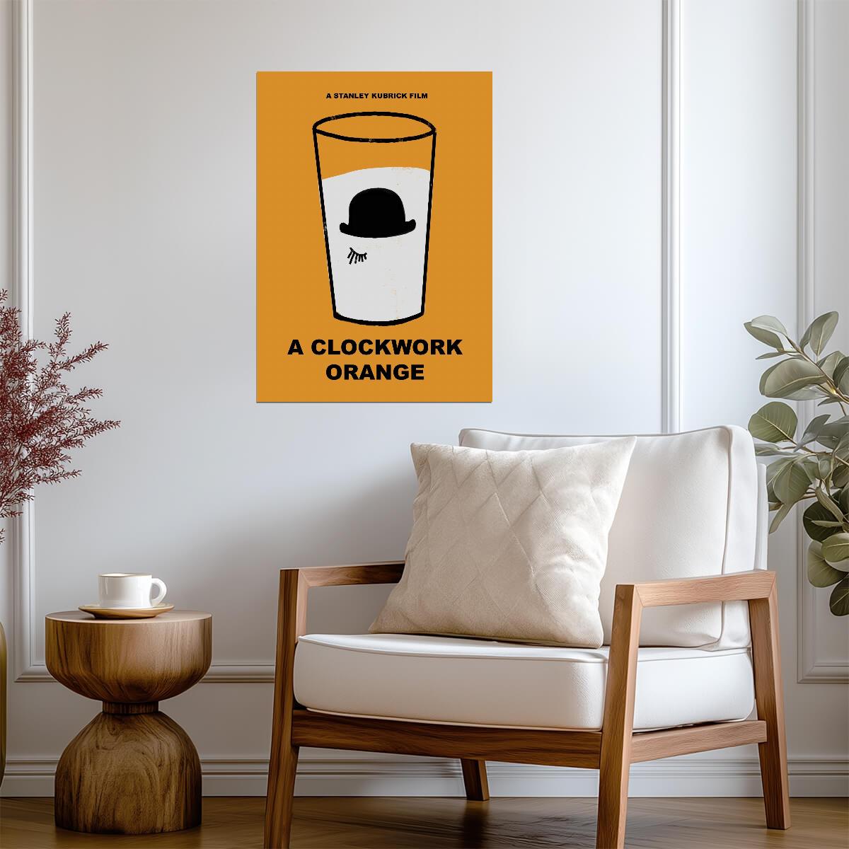 A Clockwork Orange Poster | Milk Glass and Bowler Hat Graphic - Movies & TV Poster