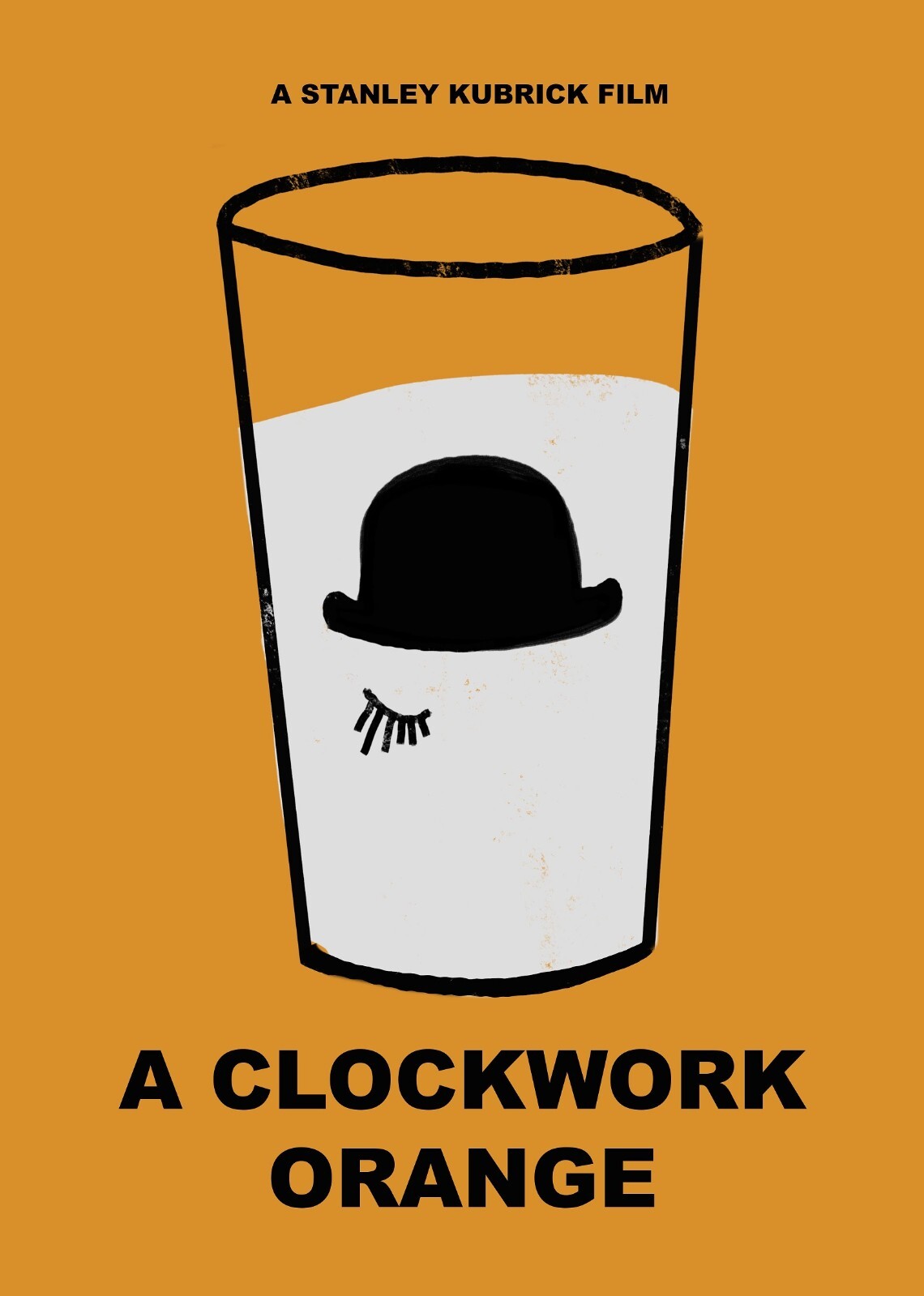 A Clockwork Orange Poster | Milk Glass and Bowler Hat Graphic - Movies & TV Poster