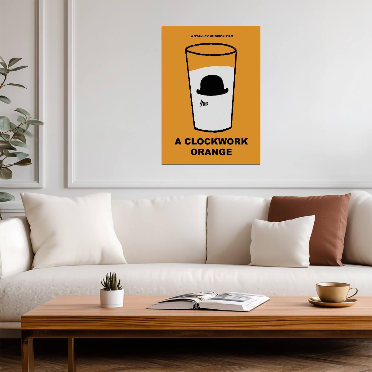 A Clockwork Orange Poster | Milk Glass and Bowler Hat Graphic - Movies & TV Poster