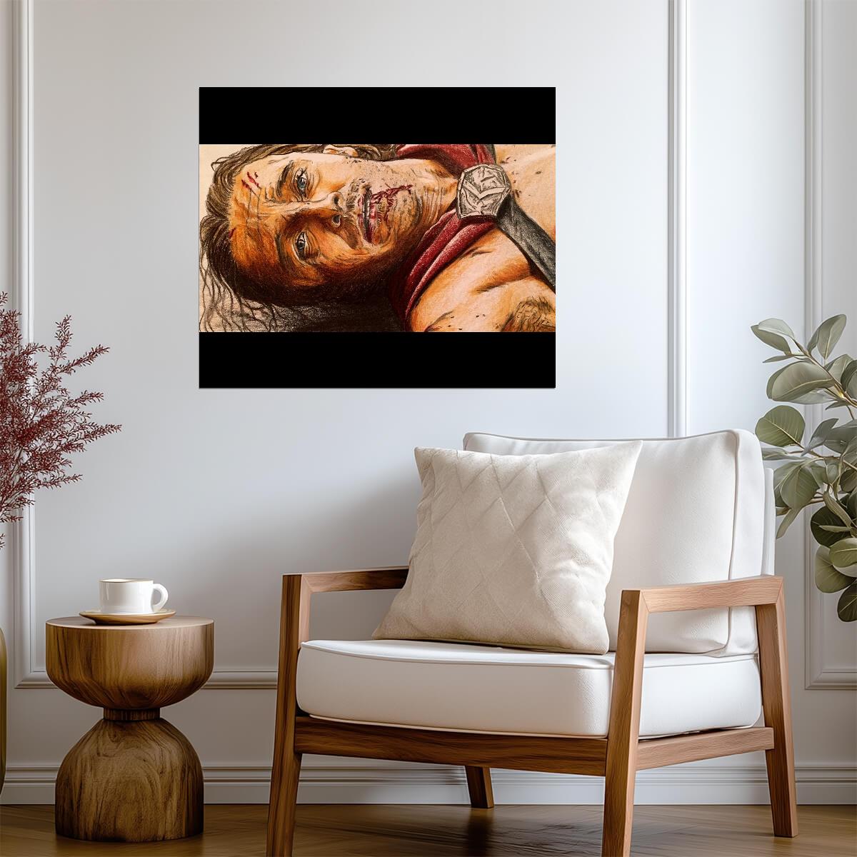 300 Poster | Gerard Butler as Leonidas | Wounded Battle Scene Print - Movies & TV Poster