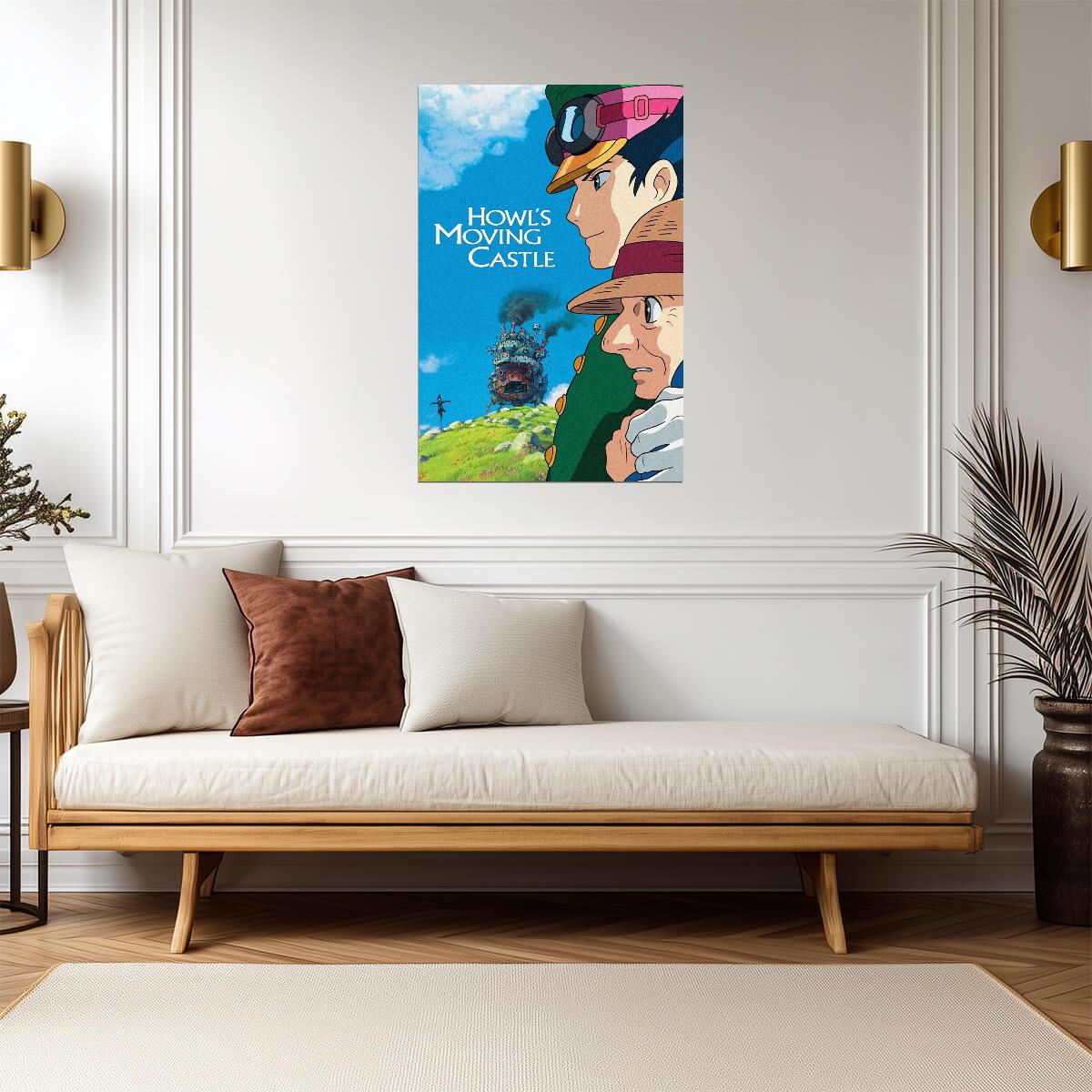 Howl's Moving Castle Movie Poster | Sophie and the Castle | Blue Sky Portrait Collage - Anime Poster