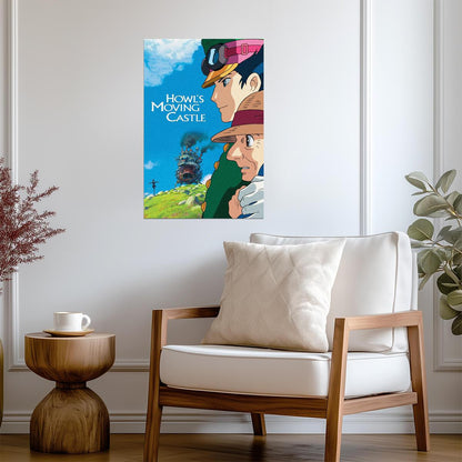 Howl's Moving Castle Movie Poster | Sophie and the Castle | Blue Sky Portrait Collage - Anime Poster