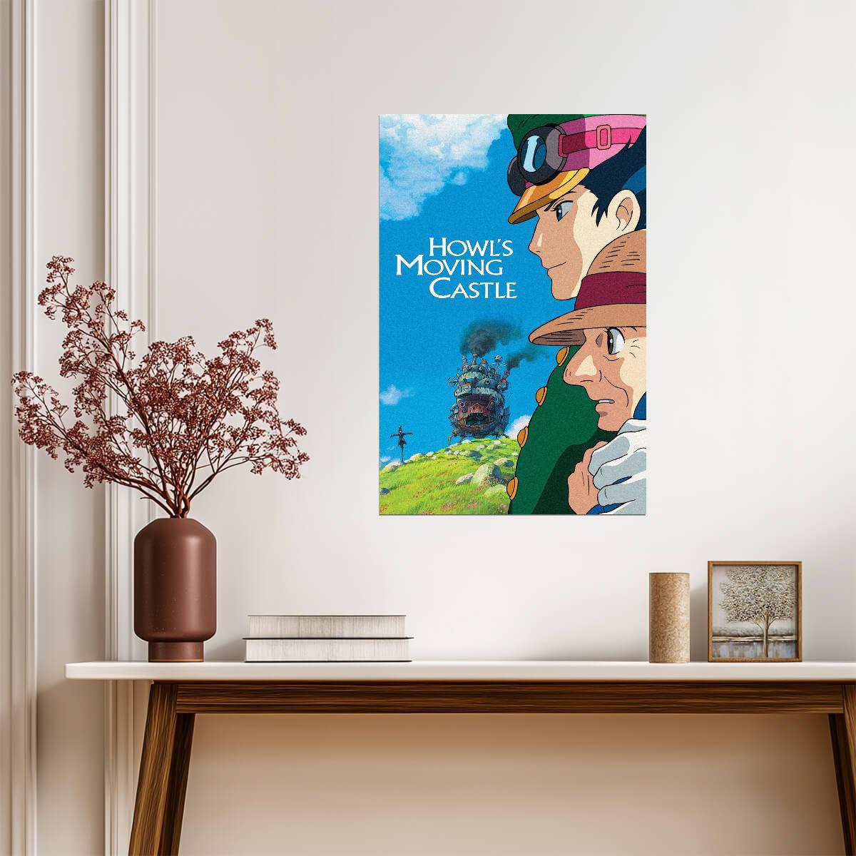 Howl's Moving Castle Movie Poster | Sophie and the Castle | Blue Sky Portrait Collage - Anime Poster