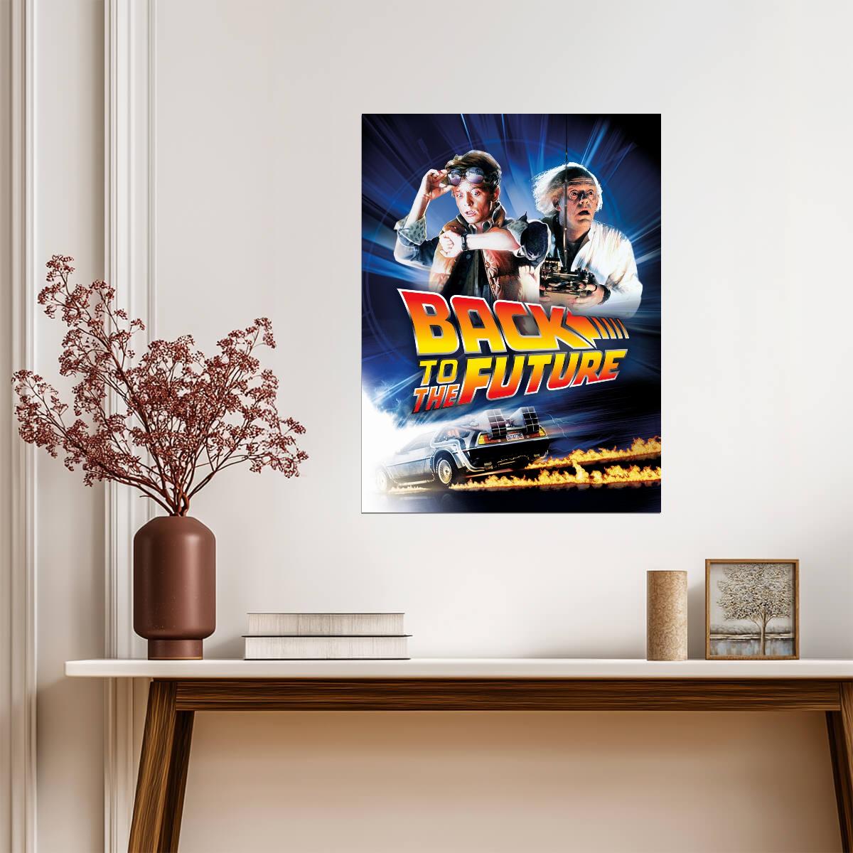 Back to the Future Movie Poster | Marty and Doc Brown with Time Machine - Movies & TV Poster