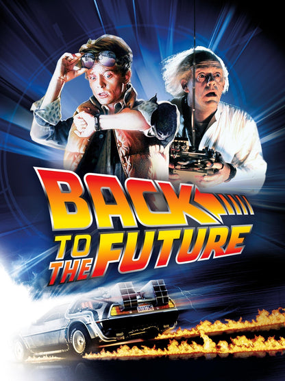 Back to the Future Movie Poster | Marty and Doc Brown with Time Machine - Movies & TV Poster