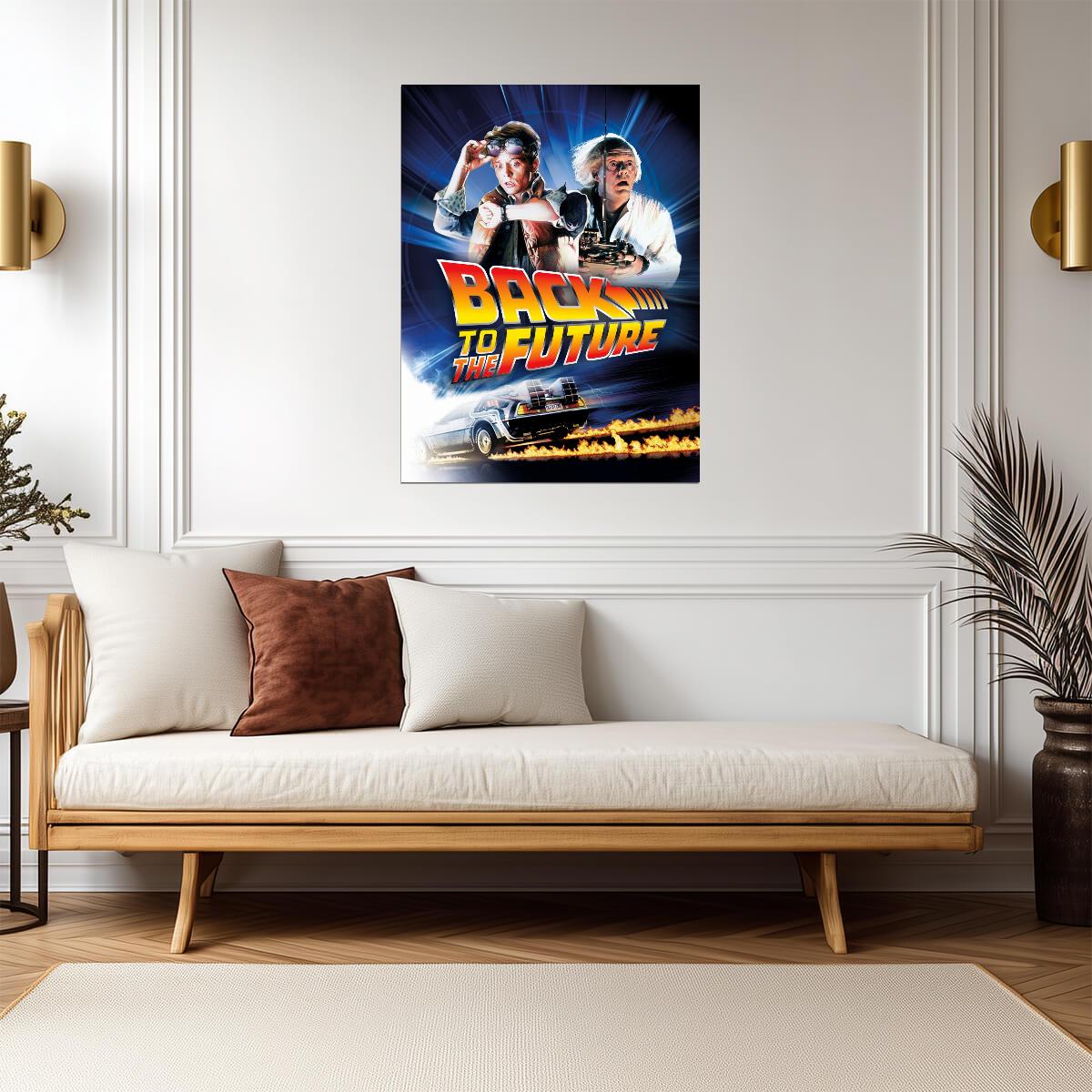 Back to the Future Movie Poster | Marty and Doc Brown with Time Machine - Movies & TV Poster