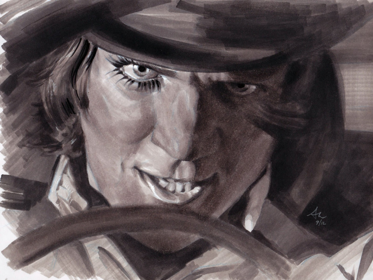 A Clockwork Orange Poster | Alex Driving a Car Illustration - Movies & TV Poster