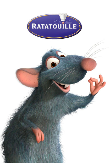 Ratatouille Movie Poster | Remy Gesturing under the Film Logo - Movies & TV Poster