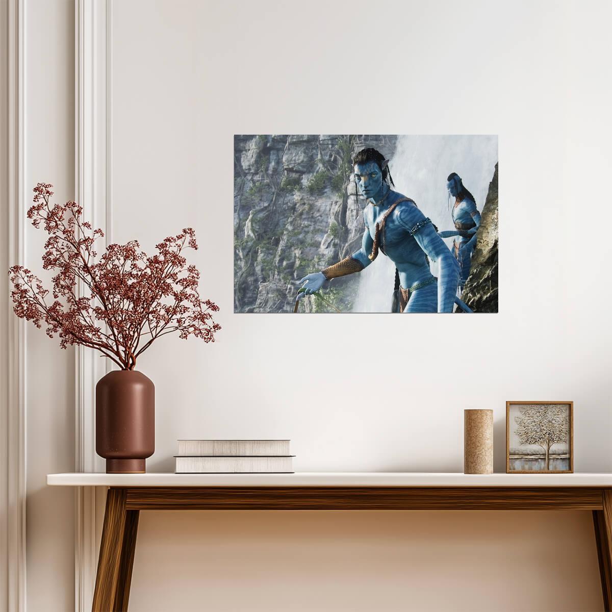 Avatar 2009 Movie Poster | Jake Sully at the Waterfall - Movies & TV Poster