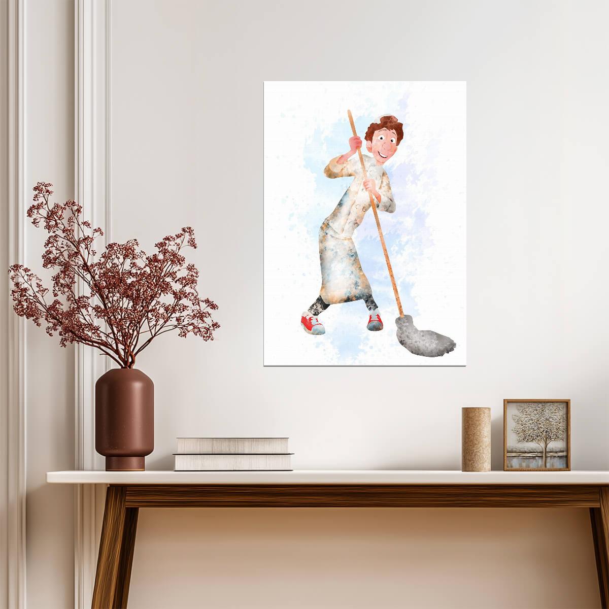 Ratatouille Movie Poster | Linguini with a Spoon in Watercolor Style - Movies & TV Poster
