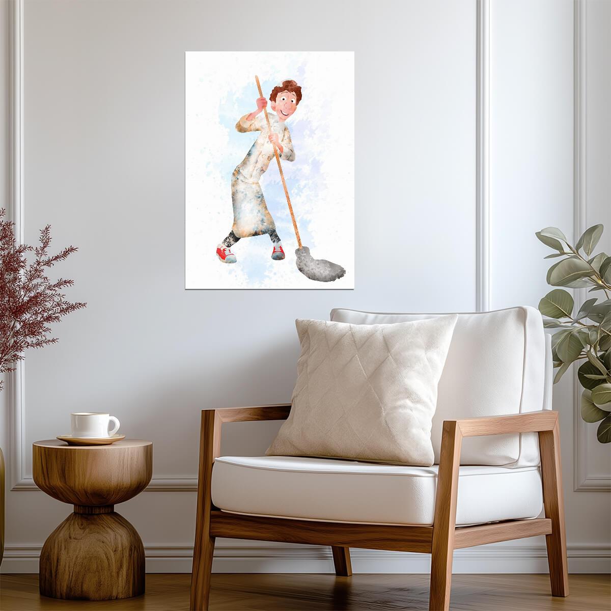 Ratatouille Movie Poster | Linguini with a Spoon in Watercolor Style - Movies & TV Poster