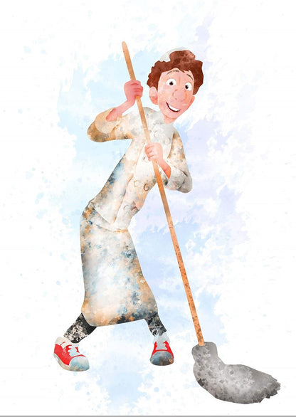 Ratatouille Movie Poster | Linguini with a Spoon in Watercolor Style - Movies & TV Poster