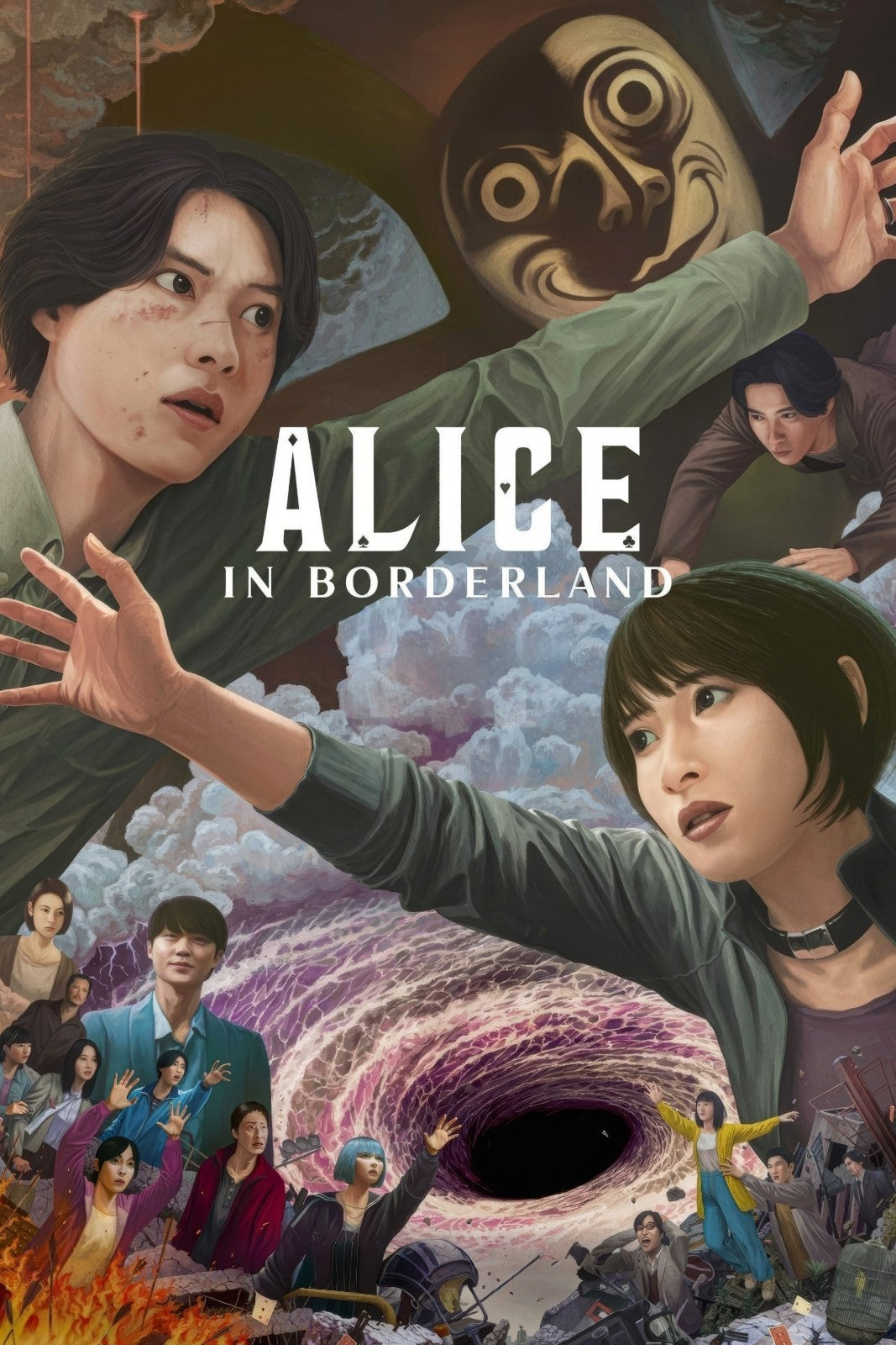 Alice in Borderland Poster | Arisu and Usagi | Illustrated Collage - Movies & TV Poster
