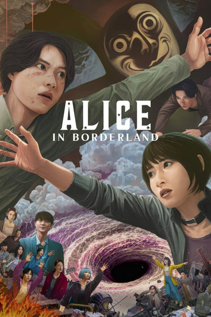 Alice in Borderland Poster | Arisu and Usagi | Illustrated Collage - Movies & TV Poster