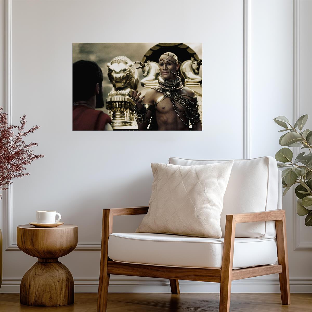 300 Xerxes Poster | Rodrigo Santoro on the Throne Movie Print - Movies & TV Poster