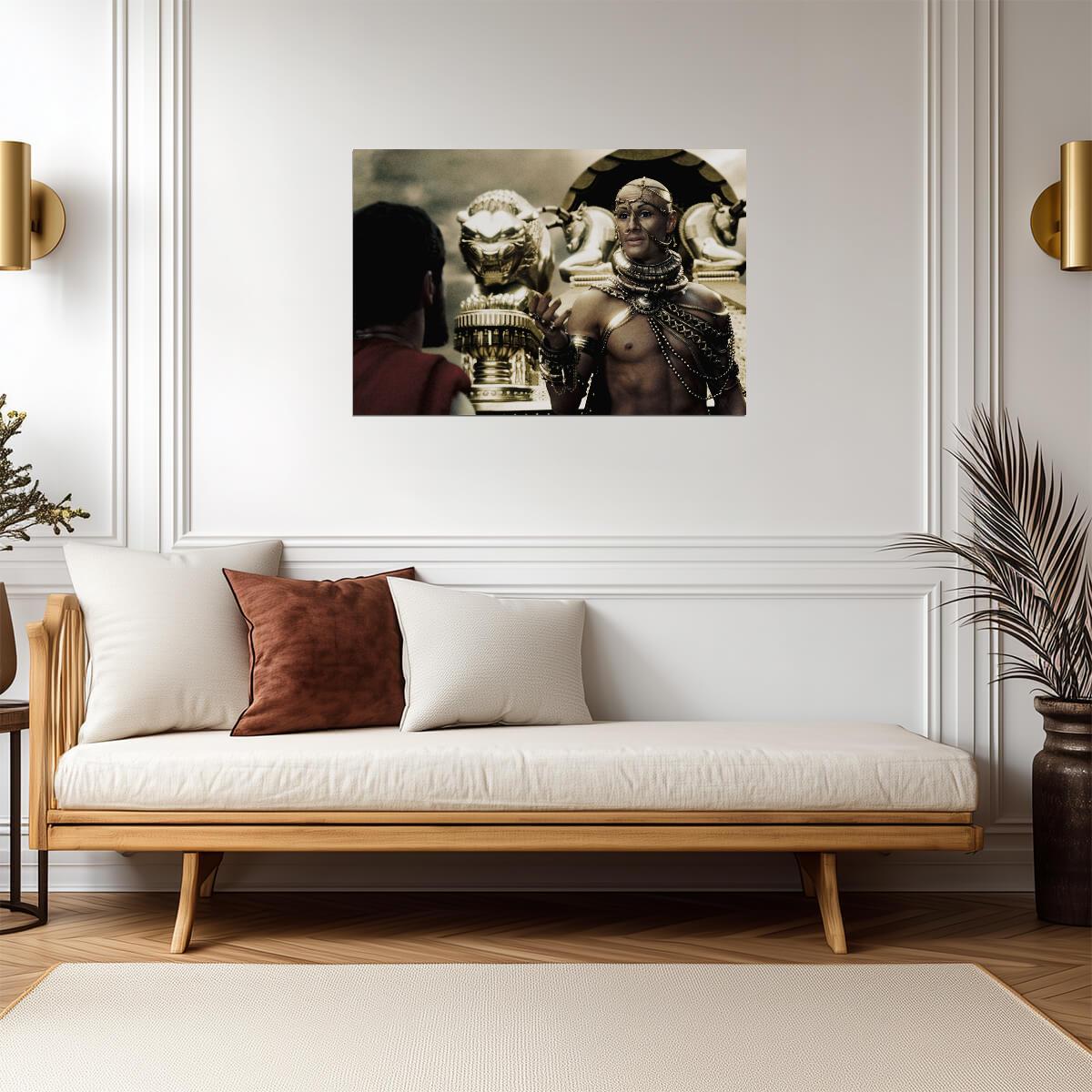 300 Xerxes Poster | Rodrigo Santoro on the Throne Movie Print - Movies & TV Poster