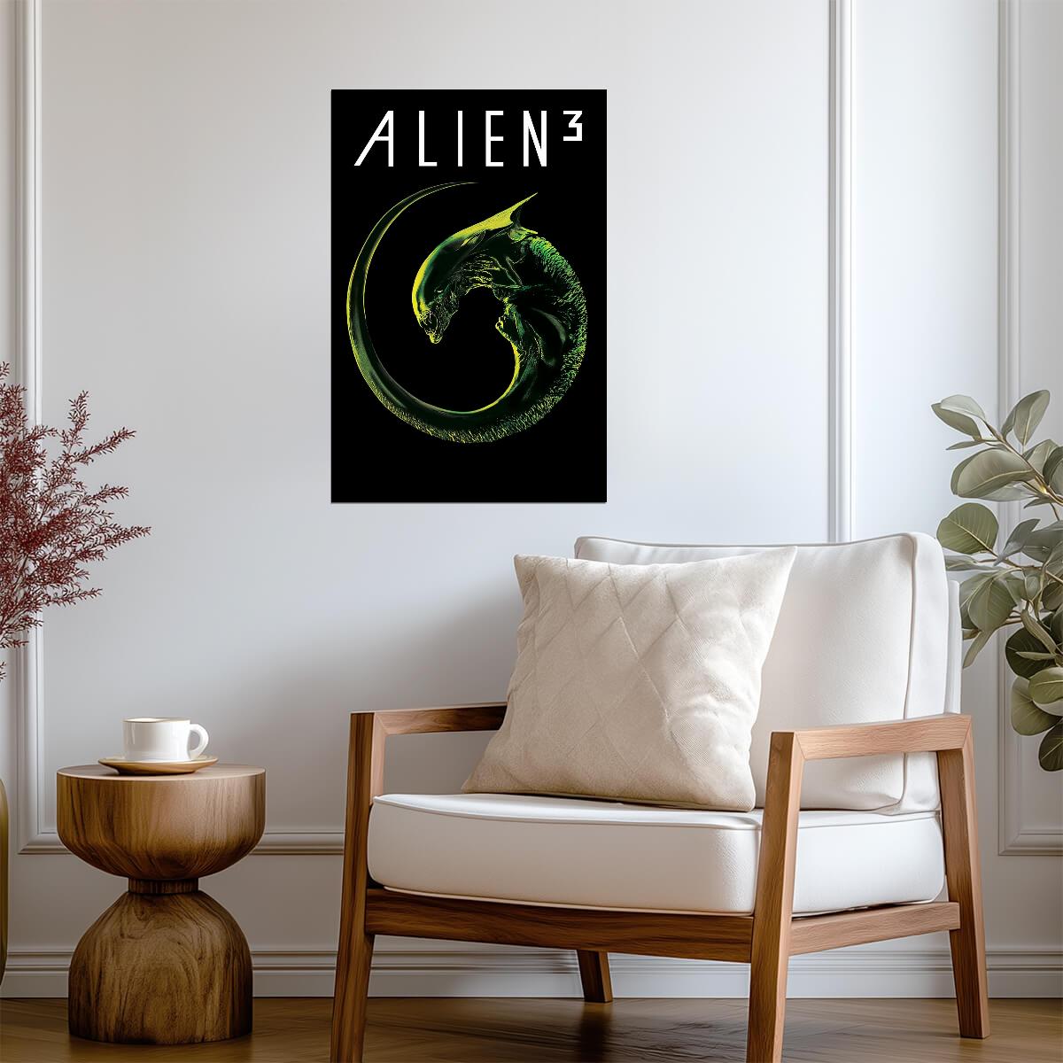 Alien 3 Movie Poster | Curled Xenomorph | Minimalist Print - Movies & TV Poster