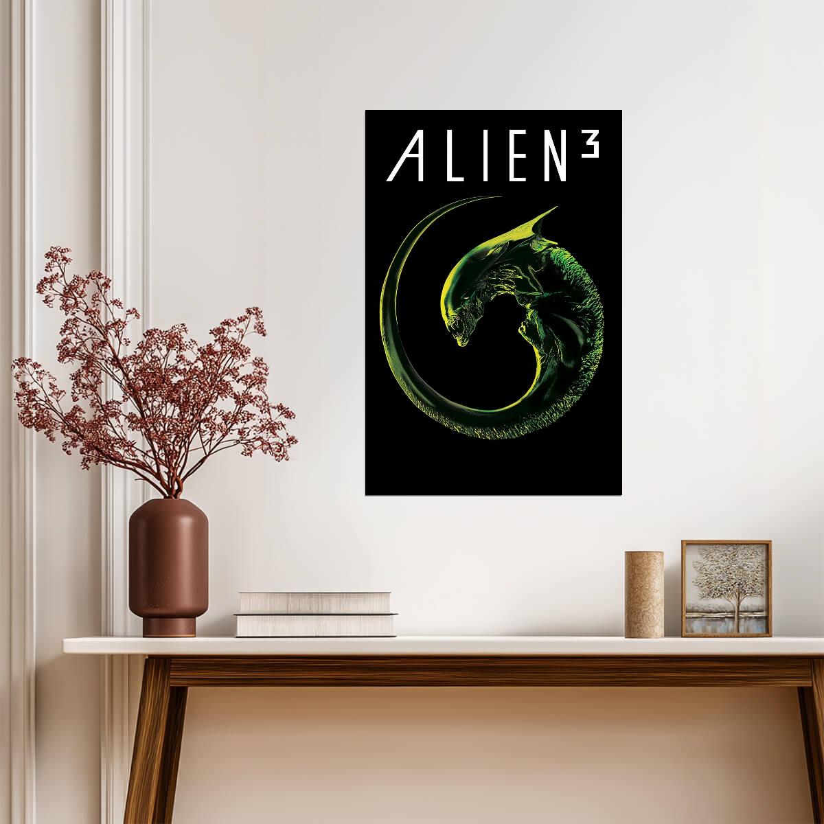 Alien 3 Movie Poster | Curled Xenomorph | Minimalist Print - Movies & TV Poster