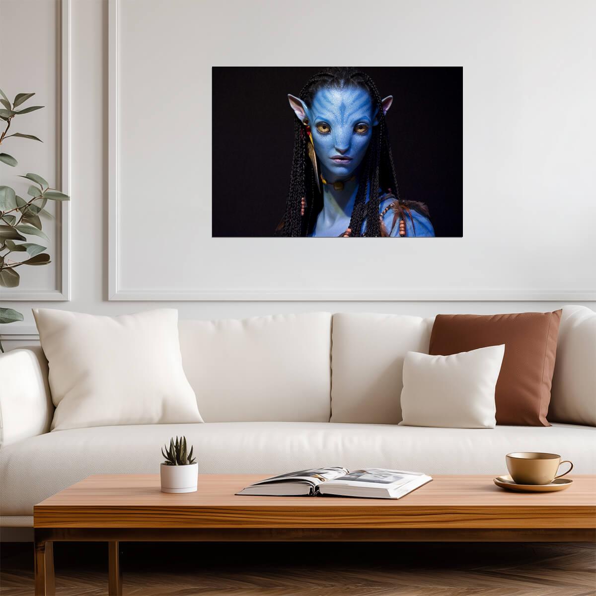 Avatar 2009 Movie Poster | Neytiri Portrait against Black - Movies & TV Poster
