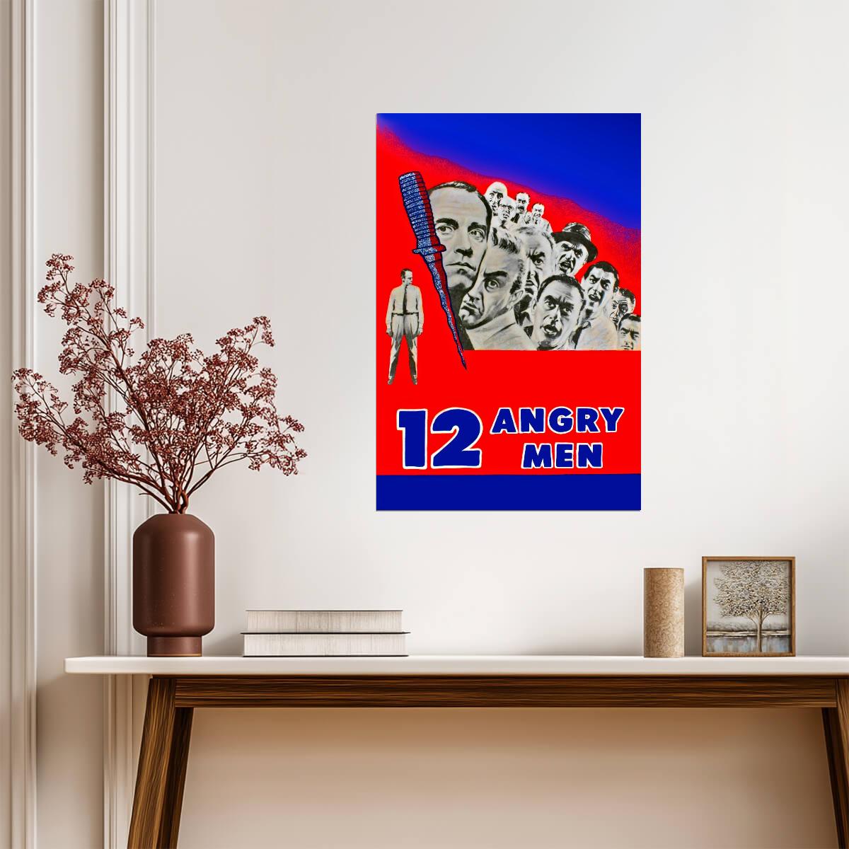 12 Angry Men Poster | Red and Blue Jury Illustration - Movies & TV Poster