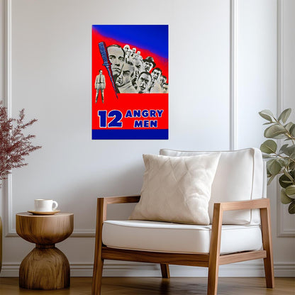 12 Angry Men Poster | Red and Blue Jury Illustration - Movies & TV Poster