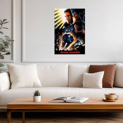 Blade Runner 1982 Movie Poster | Deckard and Rachael Illustrated Montage - Movies & TV Poster