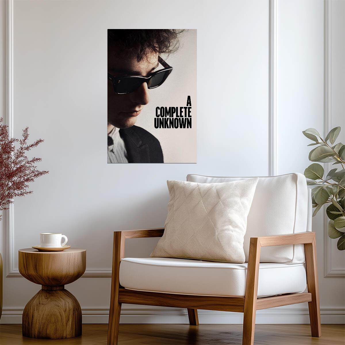 A Complete Unknown Poster | Timothee Chalamet as Bob Dylan | Close-Up Portrait - Movies & TV Poster