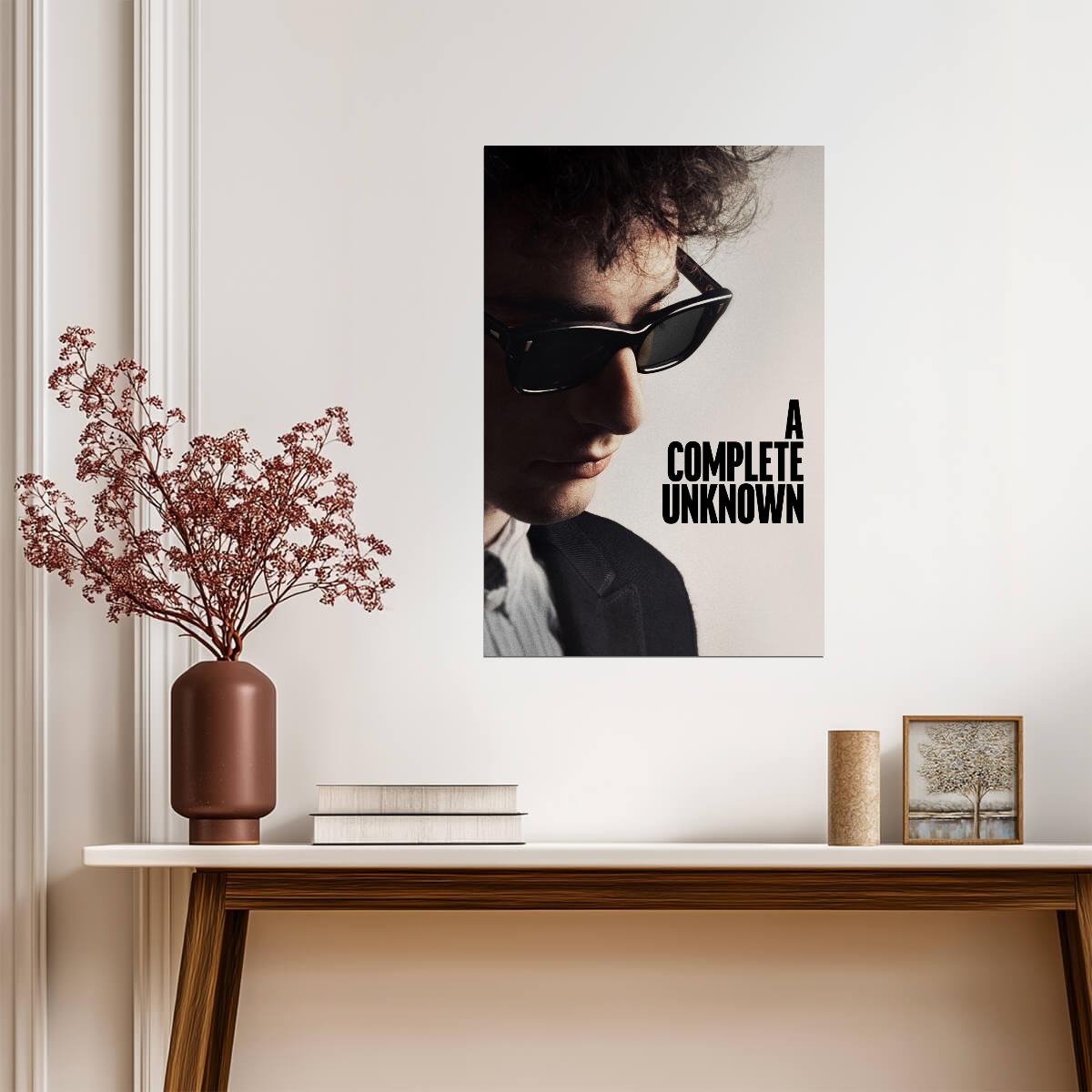 A Complete Unknown Poster | Timothee Chalamet as Bob Dylan | Close-Up Portrait - Movies & TV Poster