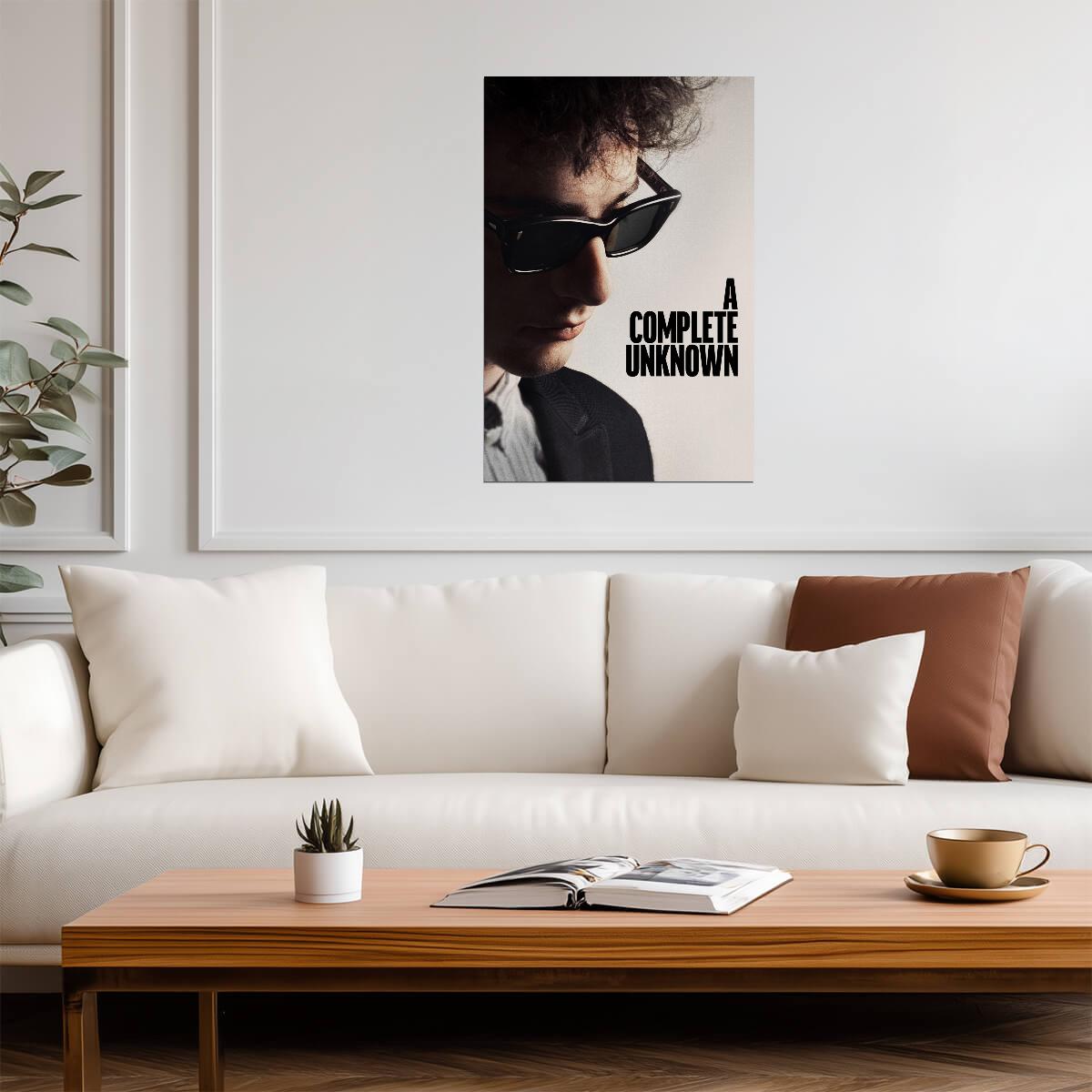 A Complete Unknown Poster | Timothee Chalamet as Bob Dylan | Close-Up Portrait - Movies & TV Poster