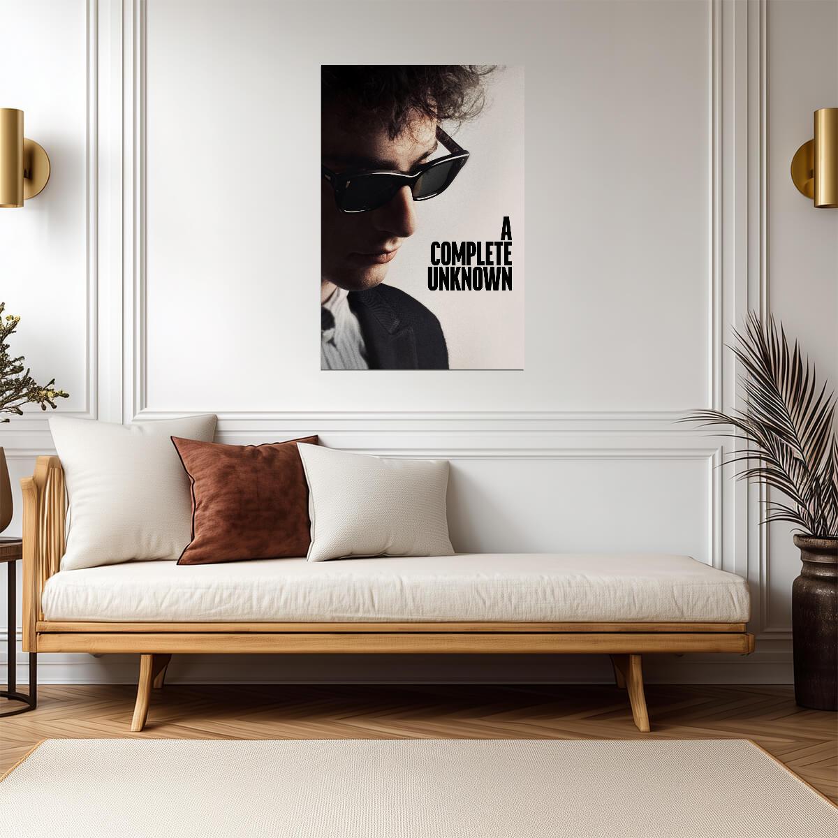 A Complete Unknown Poster | Timothee Chalamet as Bob Dylan | Close-Up Portrait - Movies & TV Poster