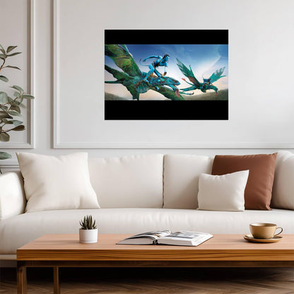 Avatar 2009 Movie Poster | Jake and Neytiri on Banshees - Movies & TV Poster