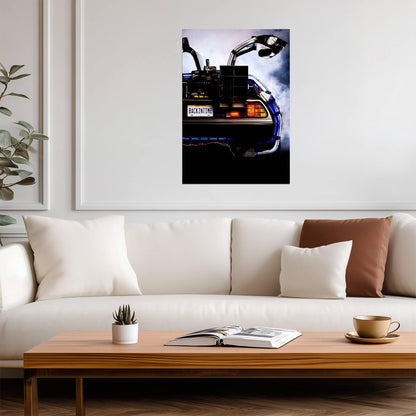 Back to the Future Movie Poster | DeLorean Time Machine Rear View - Movies & TV Poster