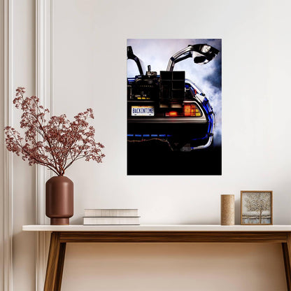 Back to the Future Movie Poster | DeLorean Time Machine Rear View - Movies & TV Poster