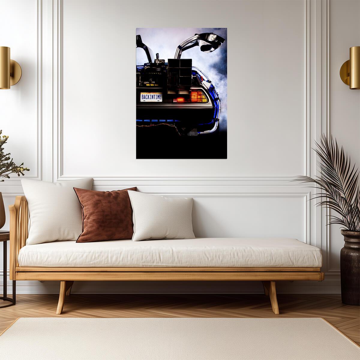 Back to the Future Movie Poster | DeLorean Time Machine Rear View - Movies & TV Poster