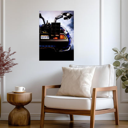 Back to the Future Movie Poster | DeLorean Time Machine Rear View - Movies & TV Poster