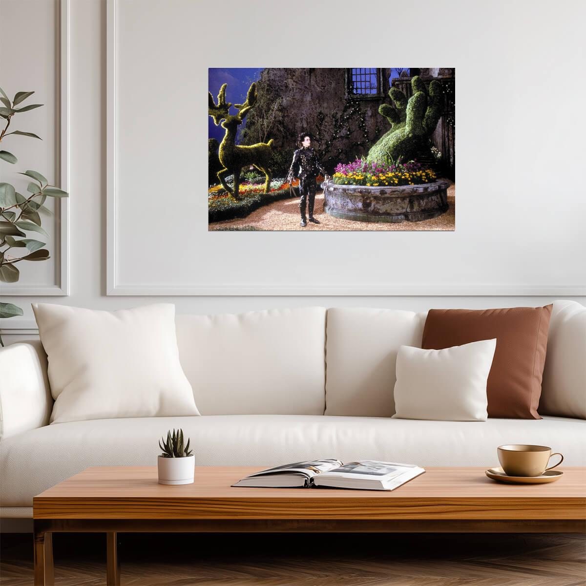 Edward Scissorhands Movie Poster | Edward Among Animal Topiary Sculptures - Movies & TV Poster
