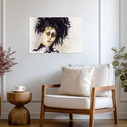 Edward Scissorhands Movie Poster | Johnny Depp Watercolor Portrait - Movies & TV Poster