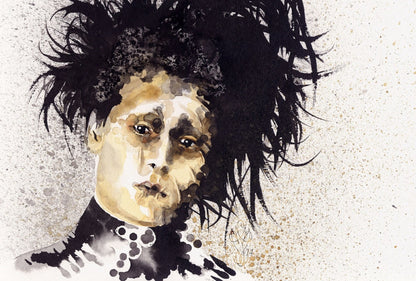 Edward Scissorhands Movie Poster | Johnny Depp Watercolor Portrait - Movies & TV Poster