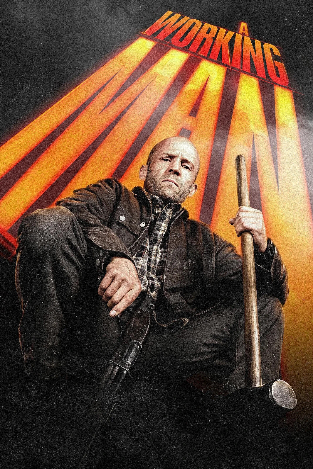 A Working Man 2025 Movie Poster | Jason Statham with a Sledgehammer | Seated Portrait - Movies & TV Poster