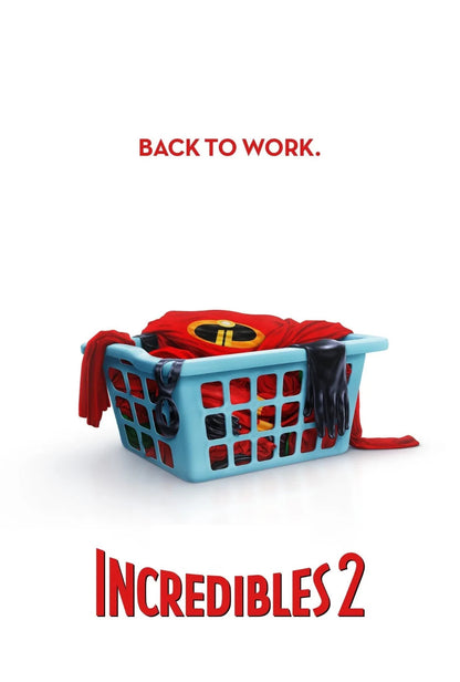 Incredibles 2 Movie Poster | Back to Work Laundry Basket - Movies & TV Poster