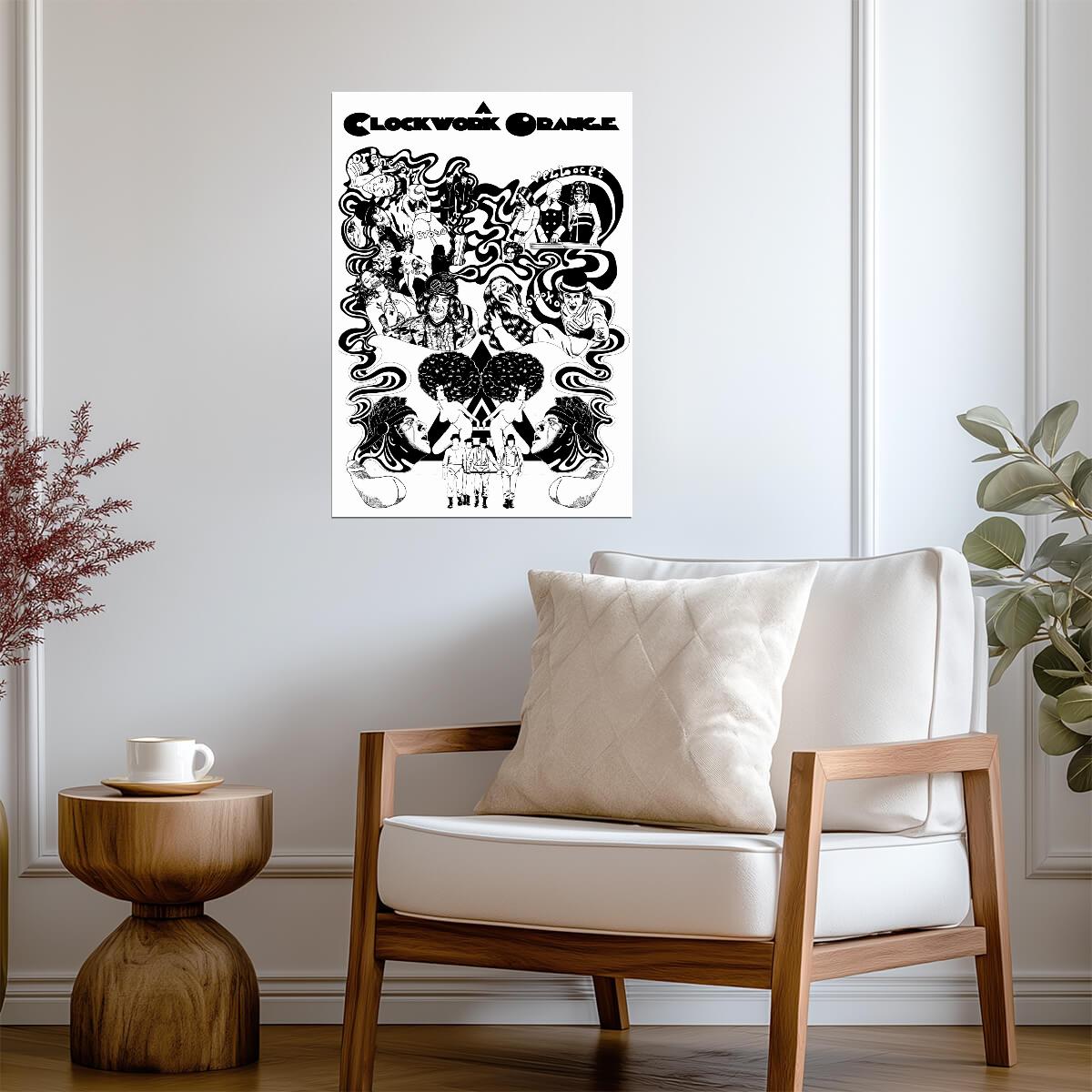 A Clockwork Orange Poster | Black and White Movie Collage Drawing - Movies & TV Poster
