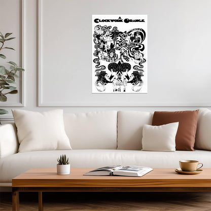 A Clockwork Orange Poster | Black and White Movie Collage Drawing - Movies & TV Poster