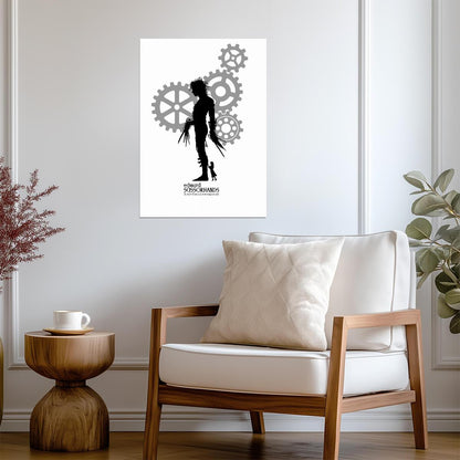 Edward Scissorhands Movie Poster | Silhouette with Gears - Movies & TV Poster
