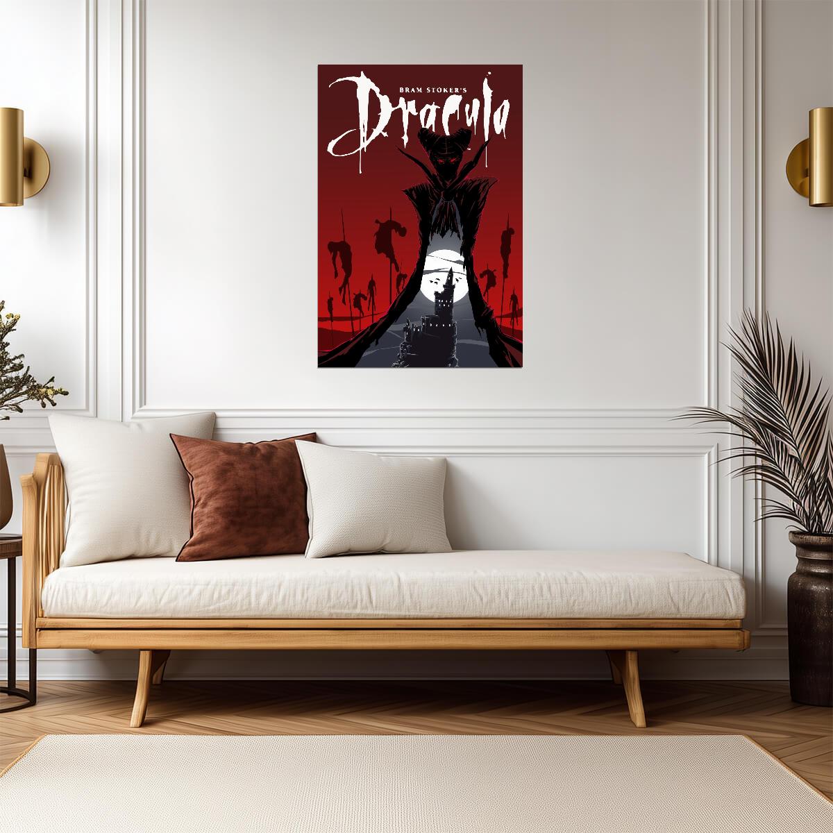 Bram Stoker's Dracula 1992 Movie Poster | Vampire Silhouette and Castle - Movies & TV Poster
