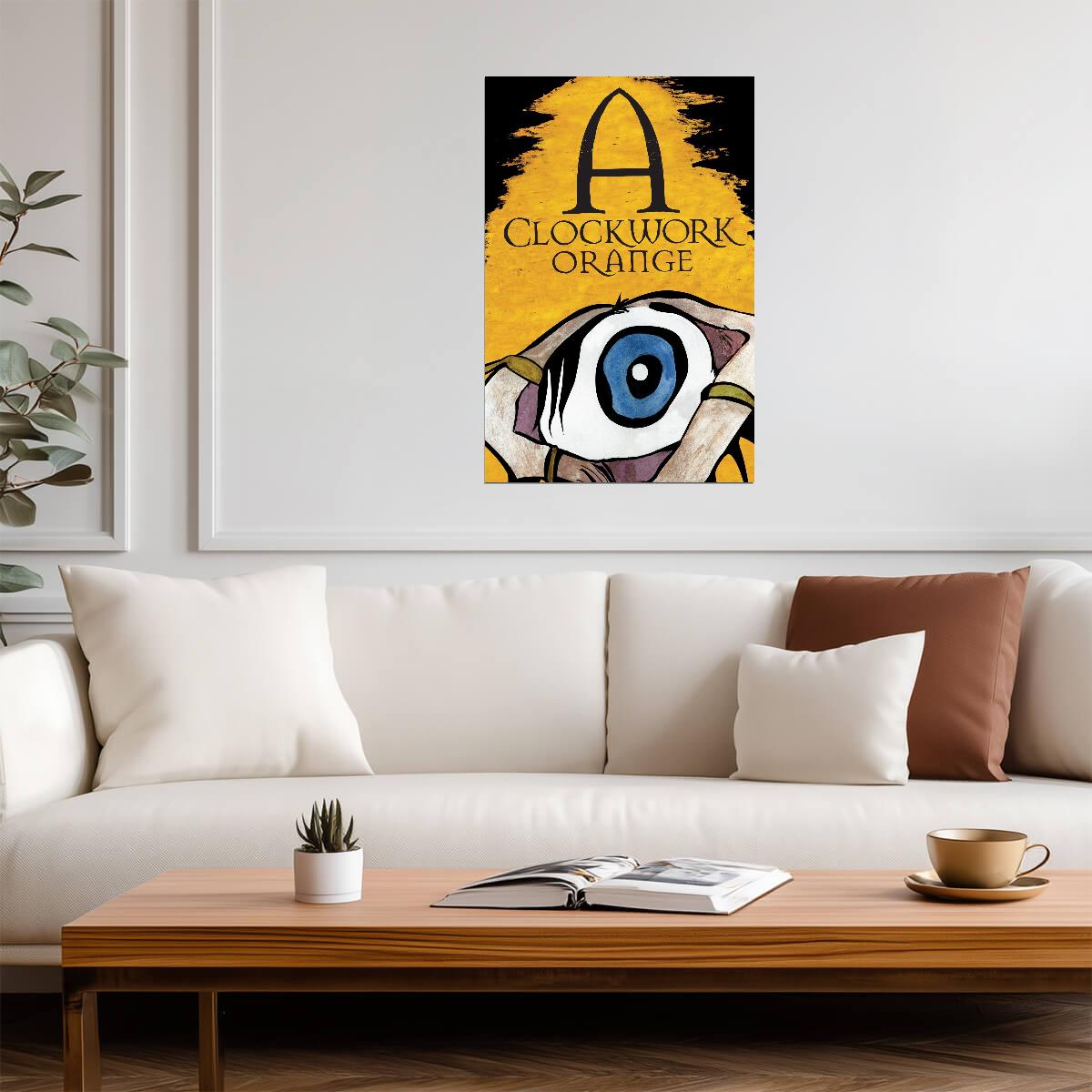 A Clockwork Orange Poster | Blue Eye and Yellow Movie Graphic - Movies & TV Poster