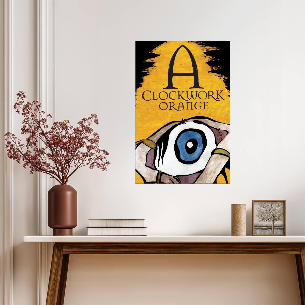 A Clockwork Orange Poster | Blue Eye and Yellow Movie Graphic - Movies & TV Poster