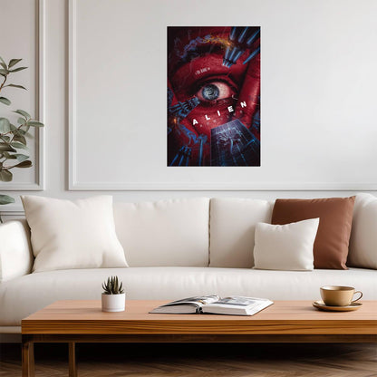 Alien Romulus Horror Movie Poster | Illustrated Red Eye Collage - Movies & TV Poster