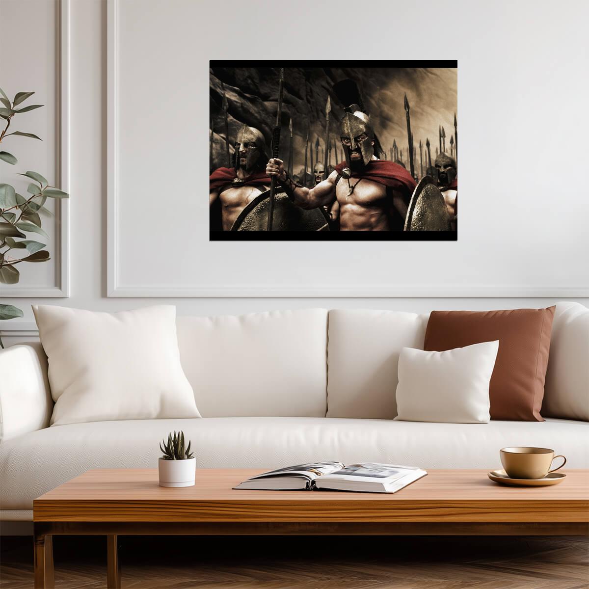 300 Leonidas Battle Cry Poster | Gerard Butler Movie Print - Movies & TV Poster