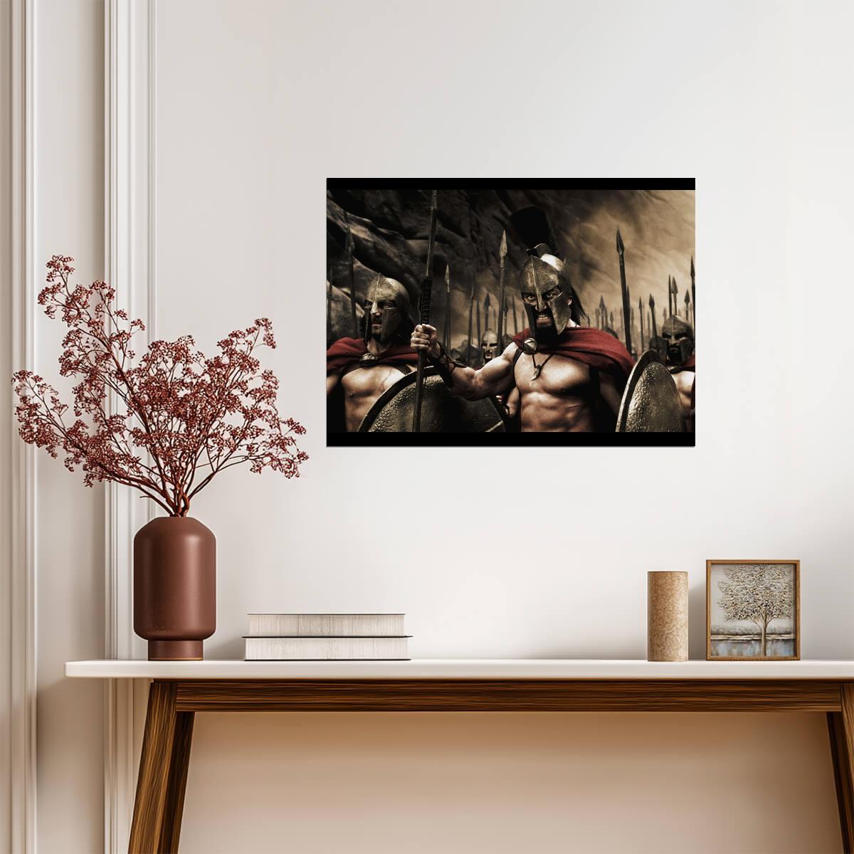 300 Leonidas Battle Cry Poster | Gerard Butler Movie Print - Movies & TV Poster